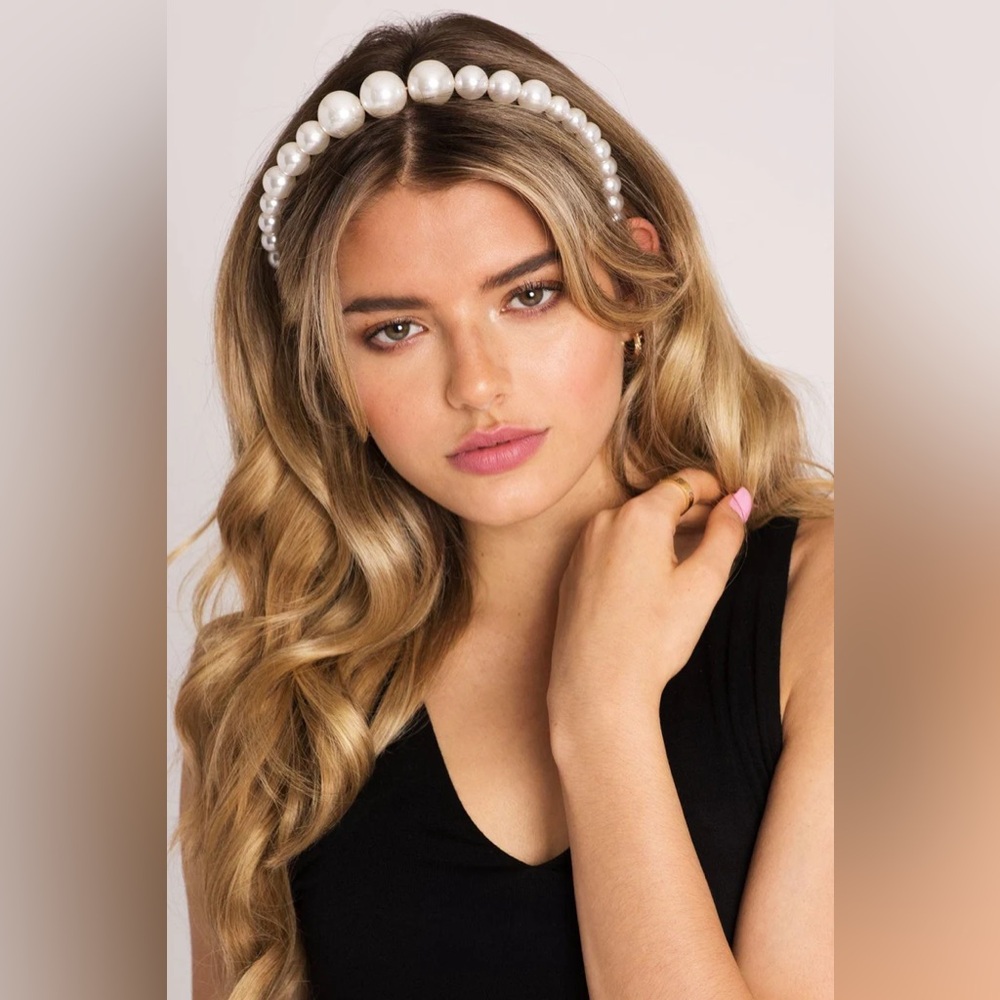 Oversized Pearl Beaded statement Headband| coquette bridal romantic softgirl